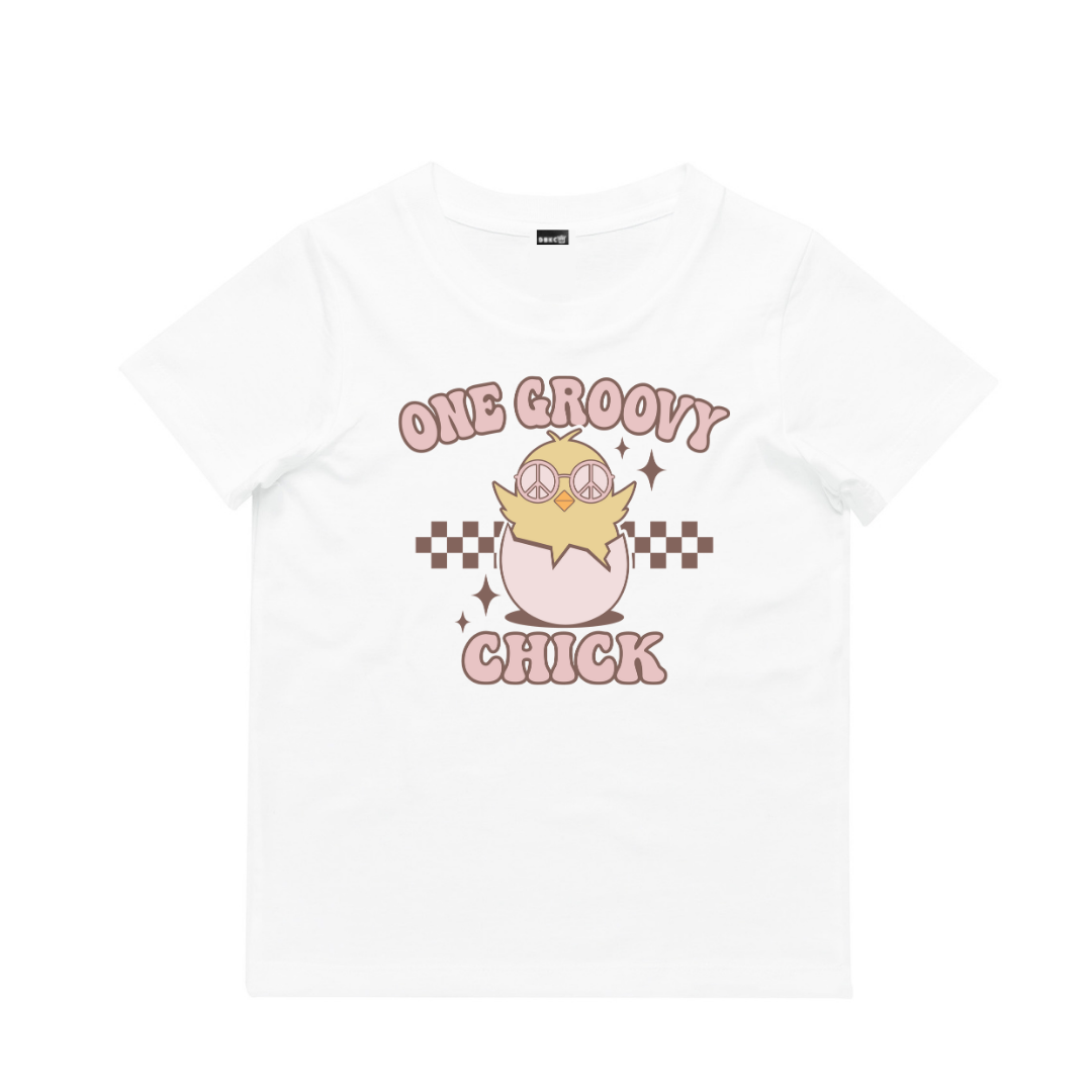 One Groovy Chick Short Sleeve Tee - Easter