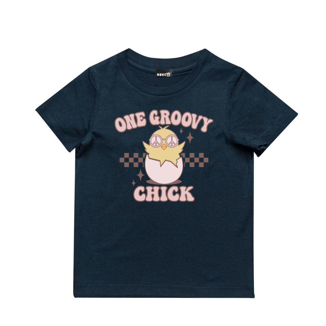 One Groovy Chick Short Sleeve Tee - Easter