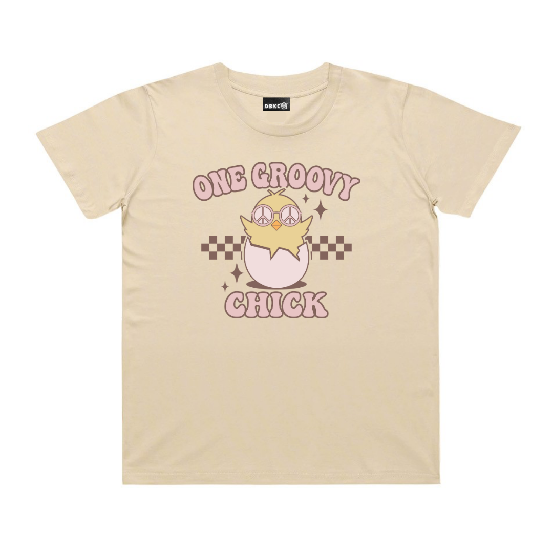 One Groovy Chick Short Sleeve Tee - Easter