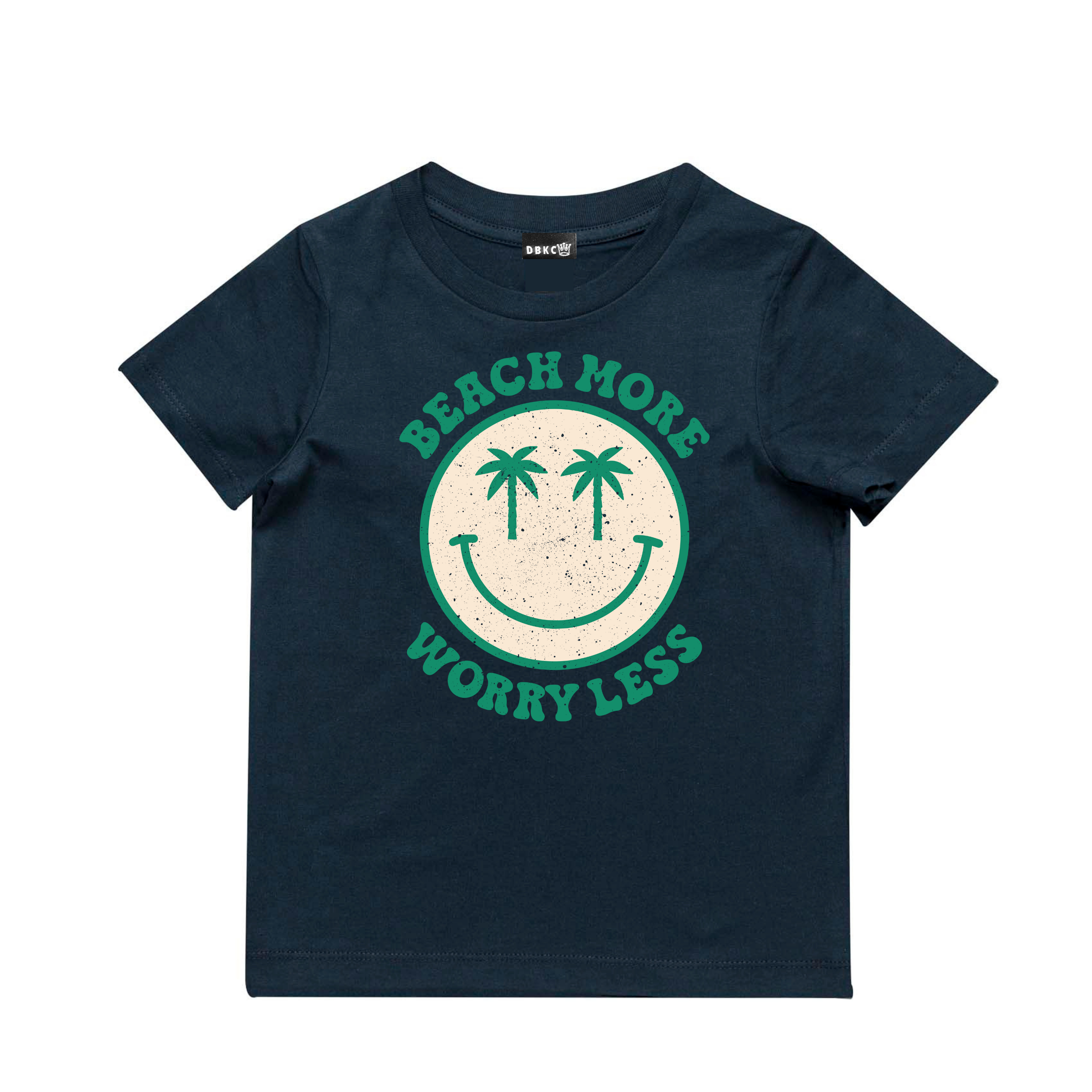 Beach More, Worry Less (Green Print) Short Sleeve Tee