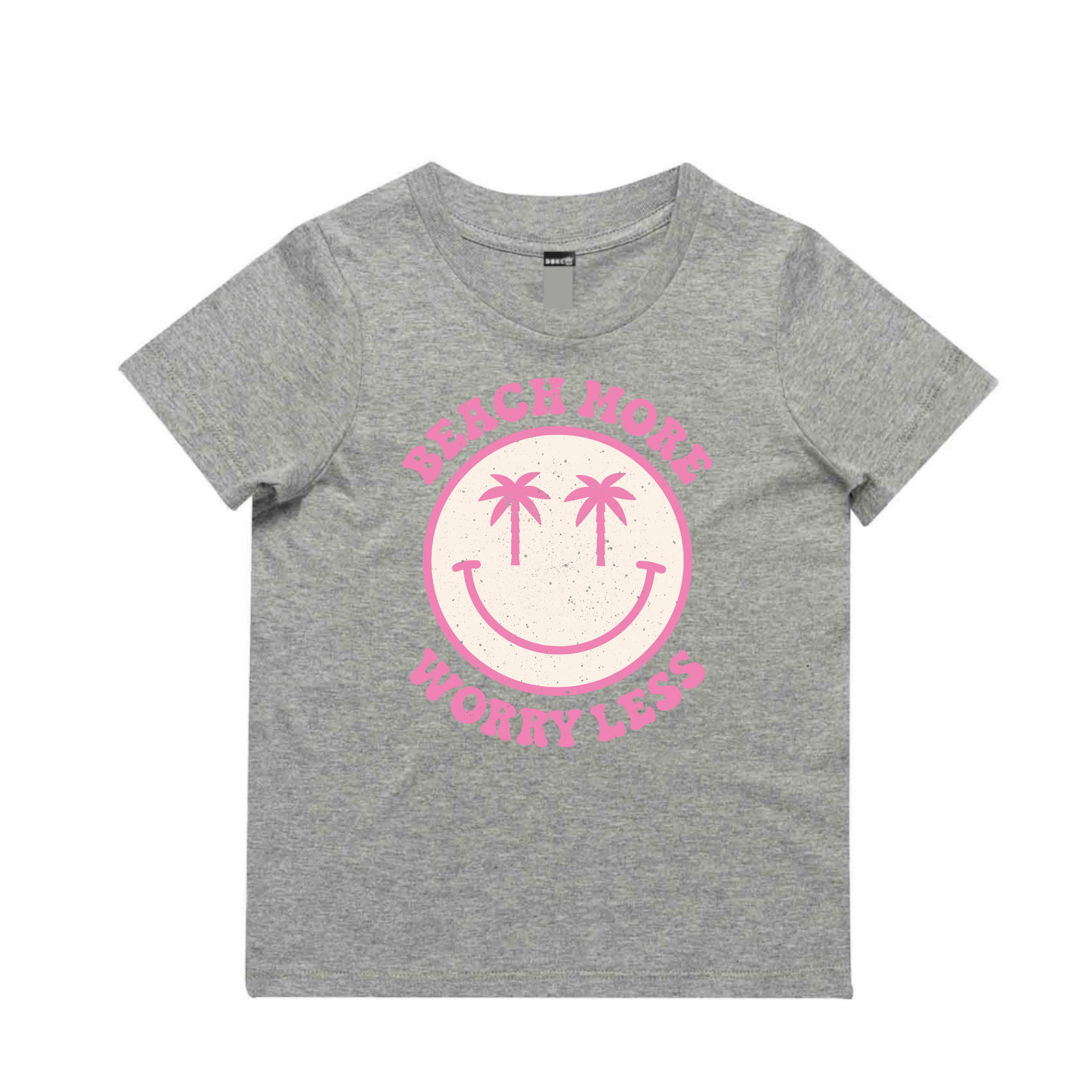 Beach More, Worry Less (Pink Print) Short Sleeve Tee