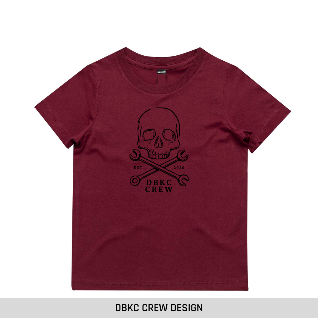 Burgundy Short Sleeve Tee Discontinued (straight edge)