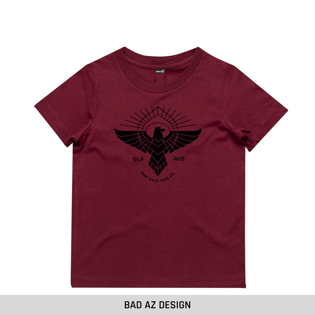 Burgundy Short Sleeve Tee Discontinued (straight edge)