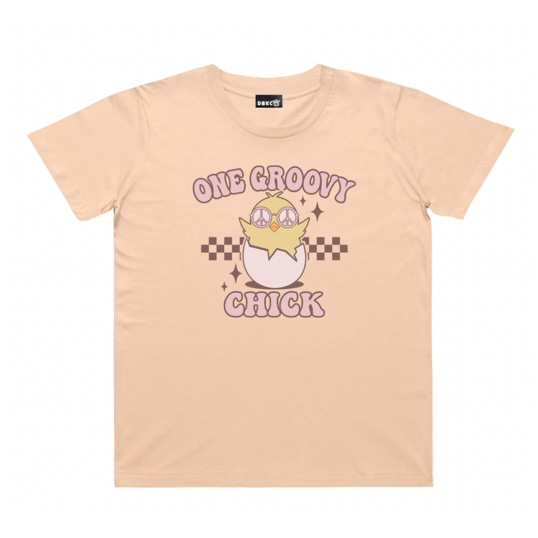 One Groovy Chick Short Sleeve Tee - Easter