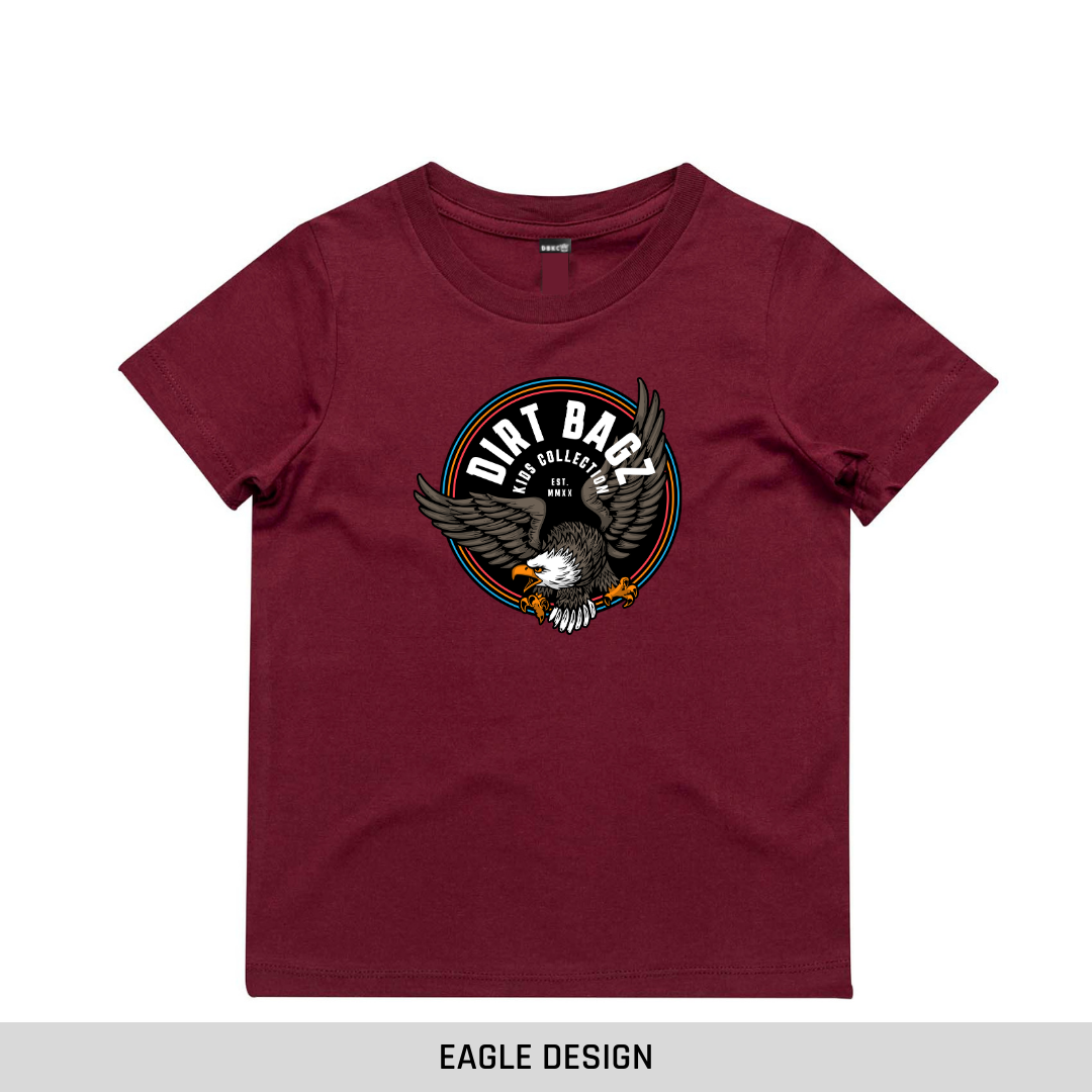 Burgundy Short Sleeve Tee Discontinued (straight edge)