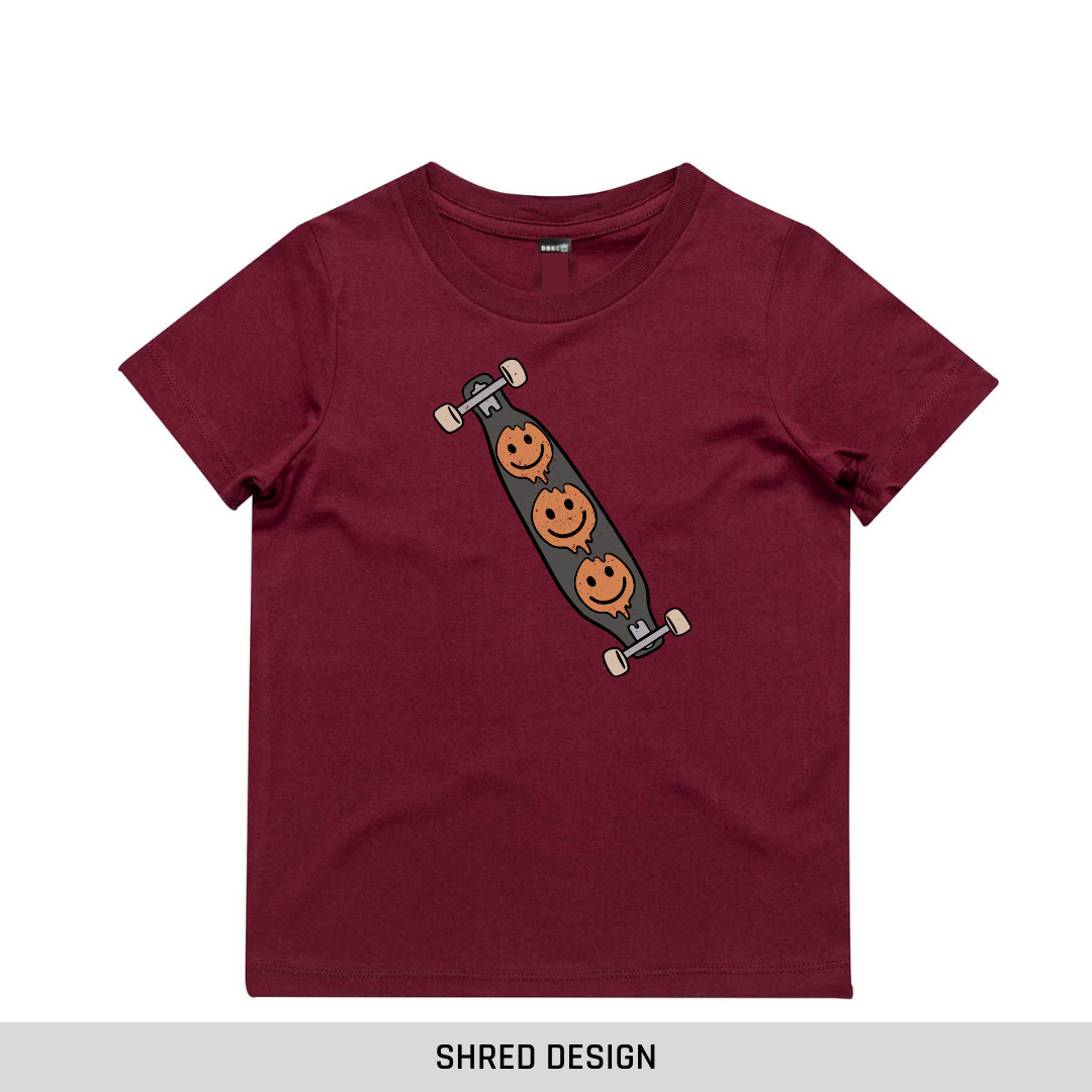 Burgundy Short Sleeve Tee Discontinued (straight edge)