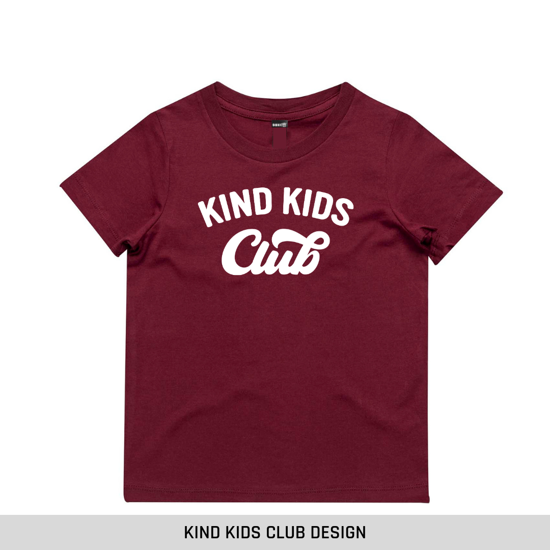 Burgundy Short Sleeve Tee Discontinued (straight edge)