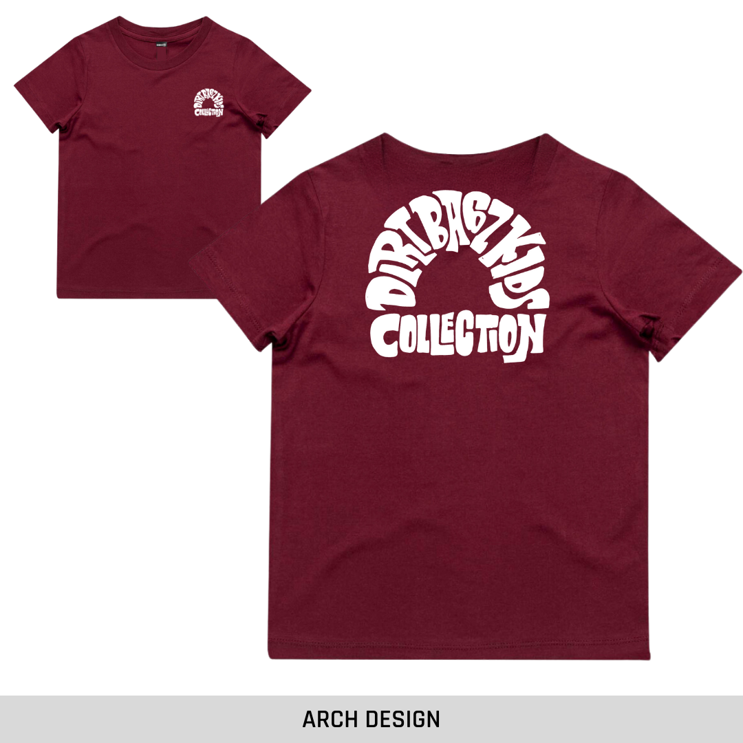 Burgundy Short Sleeve Tee Discontinued (straight edge)