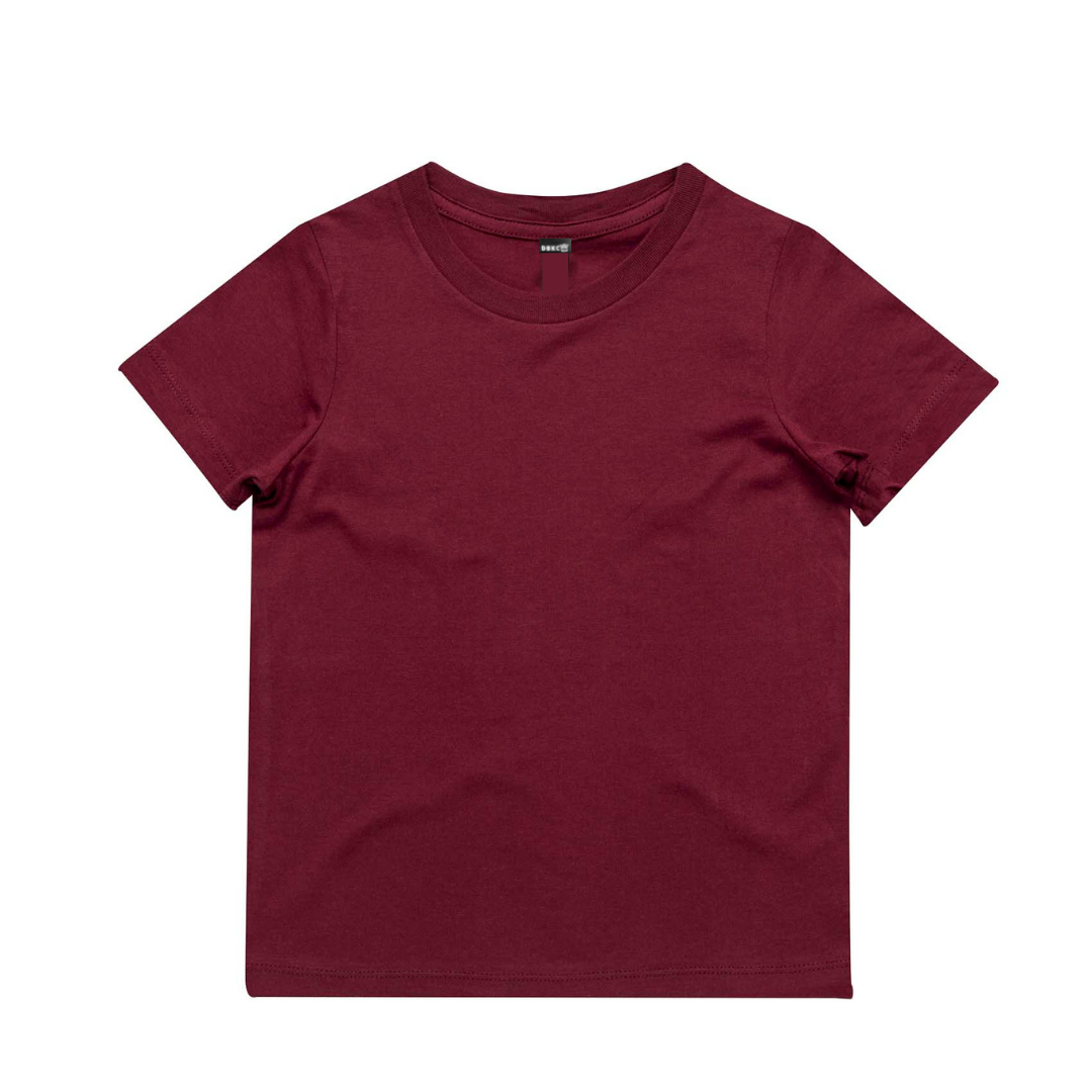 Burgundy Short Sleeve Tee Discontinued (straight edge)